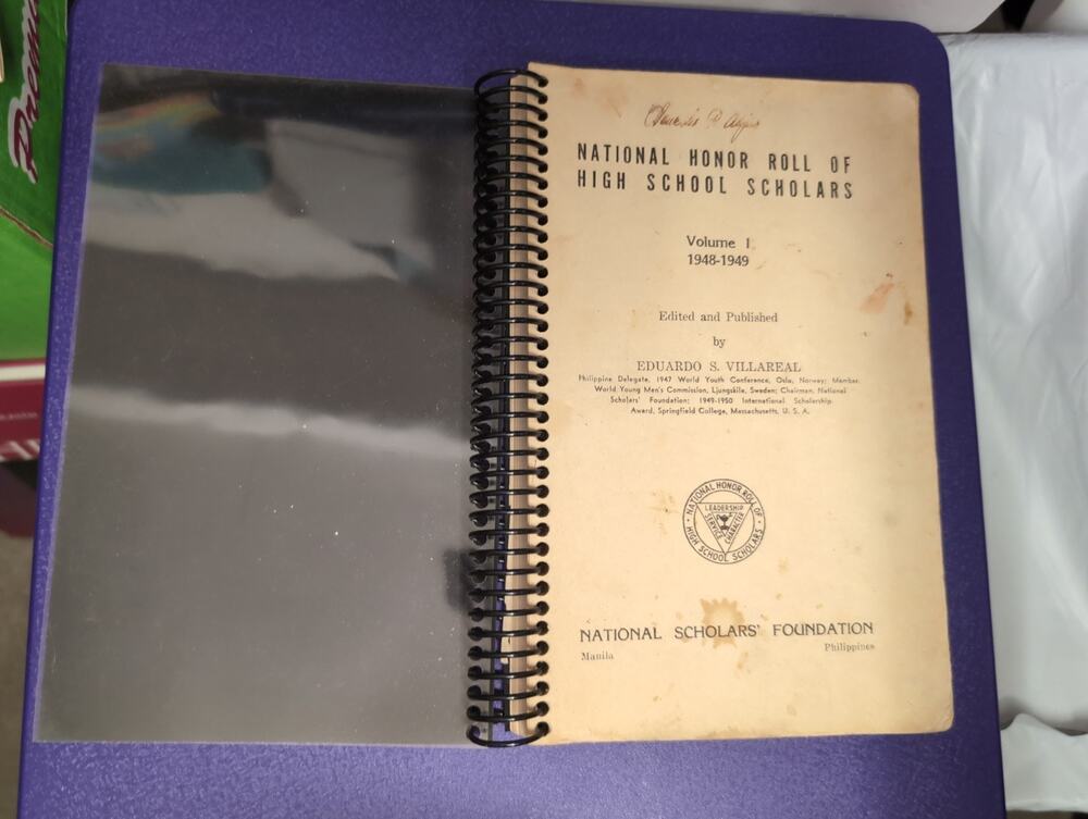 Vintage 1948-1949 National Honor Roll High School Scholars Book Philippines